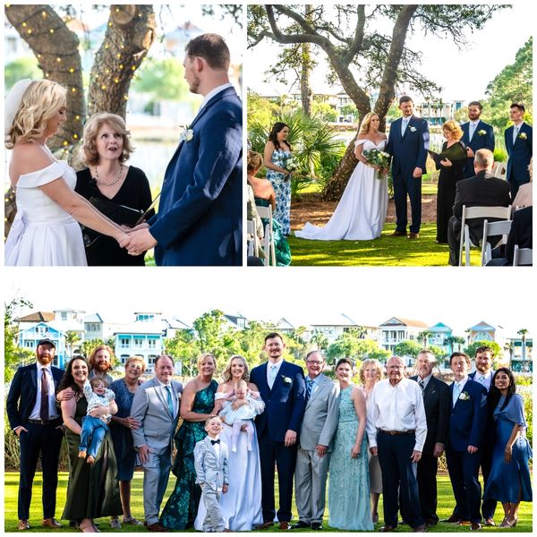 Carillon Beach Wedding, Village Green at Carillon Beach wedding, Carillon Beach Wedding Officiant, 