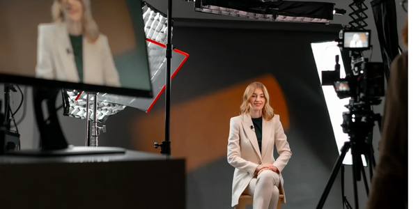 Behind-the-scenes video interview setup by SNAK Media Los Angeles production team.