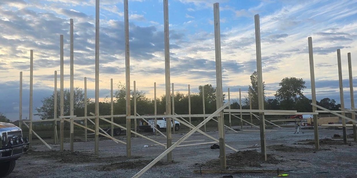 Pole Barn Framing in Elkhart, Indiana.