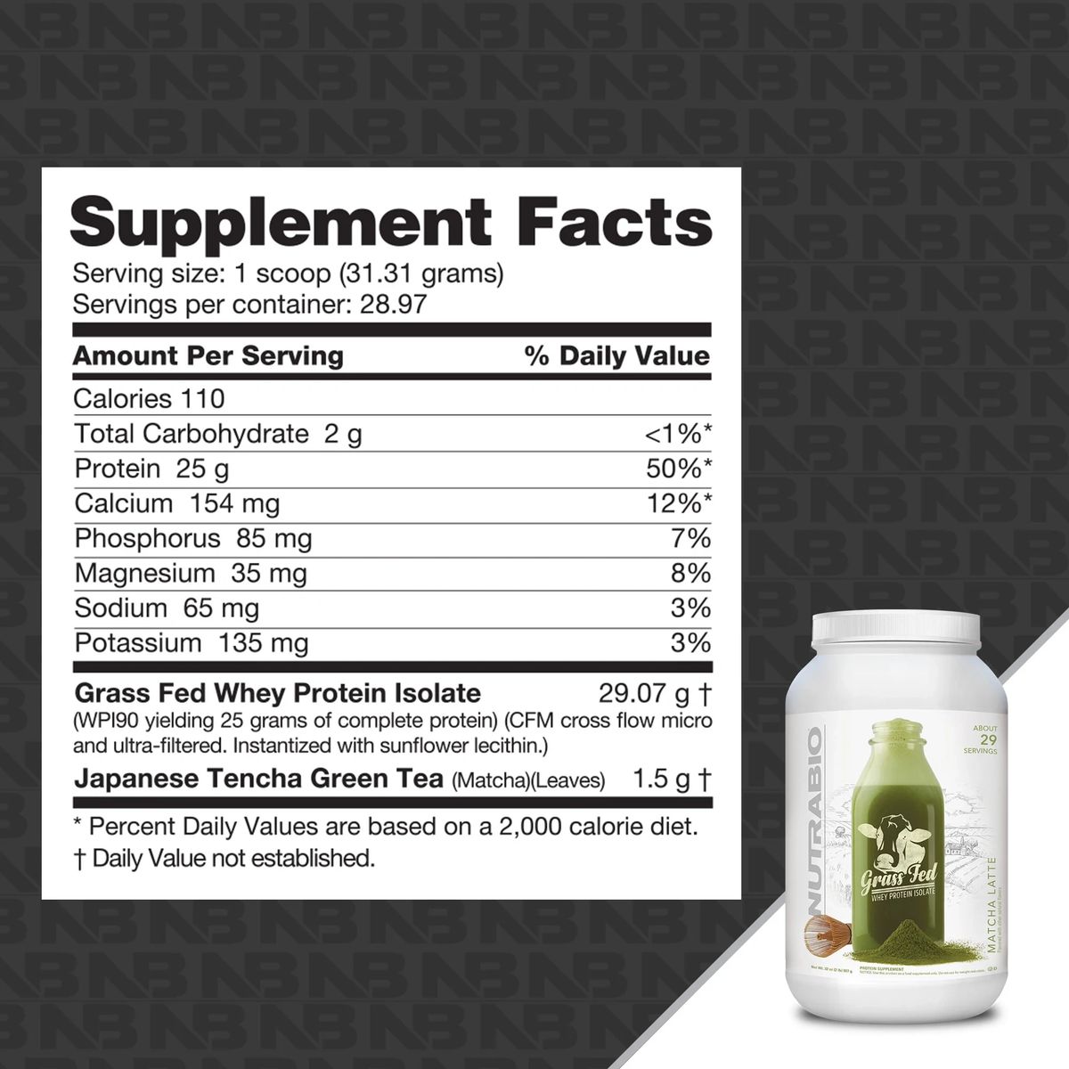 NUTRABIO grass fed whey protein isolate (Variant: Cookies and Cream)