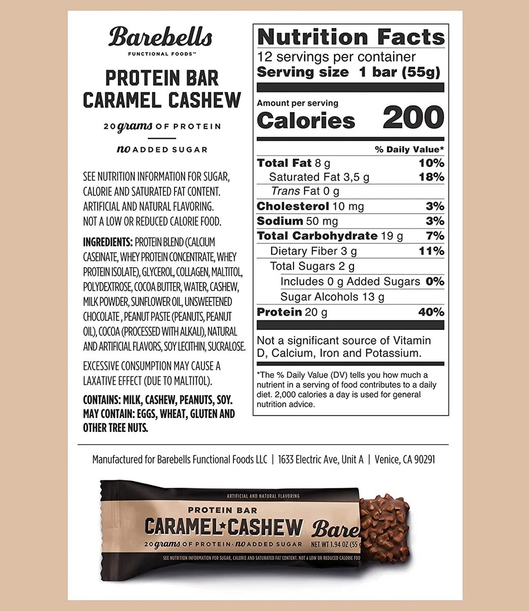 BAREBELLS protein bars (pack of 12)