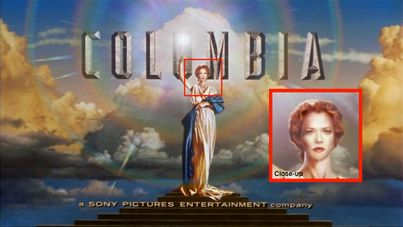 Description: A woman holding a torch as part of the Columbia Tristar Motion  Picture Group logo.. Original Film Title: FILM HISTORY: COLUMBIA STUDIOS.  English Title: FILM HISTORY: COLUMBIA STUDIOS Stock Photo 