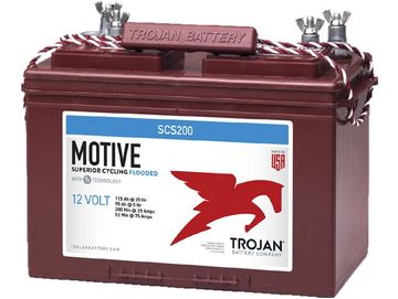 Trojan SCS200 12V 115Ah Flooded Deep-Cycle ( Group 27 ) Battery. Perfect for Floor Machines, RV and 