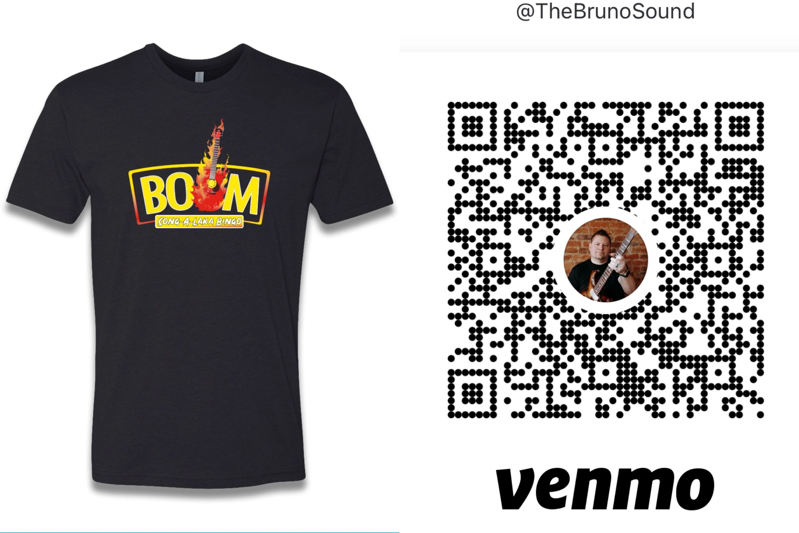 Black t-shirt and QR code for Venmo payment