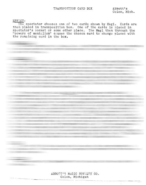 PDF Transposition Card Box instructions
