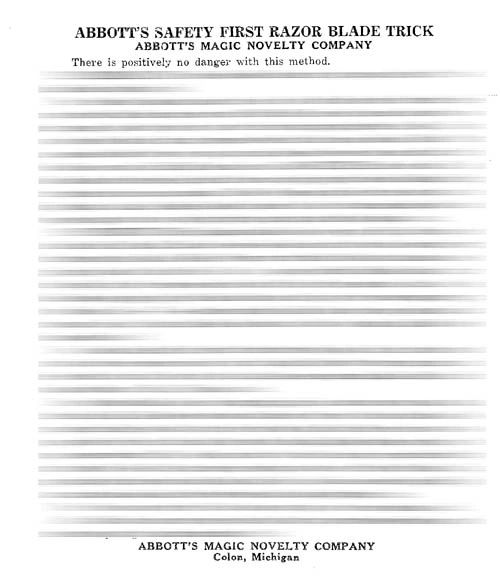 PDF Safety First Razor Blade Trick instructions