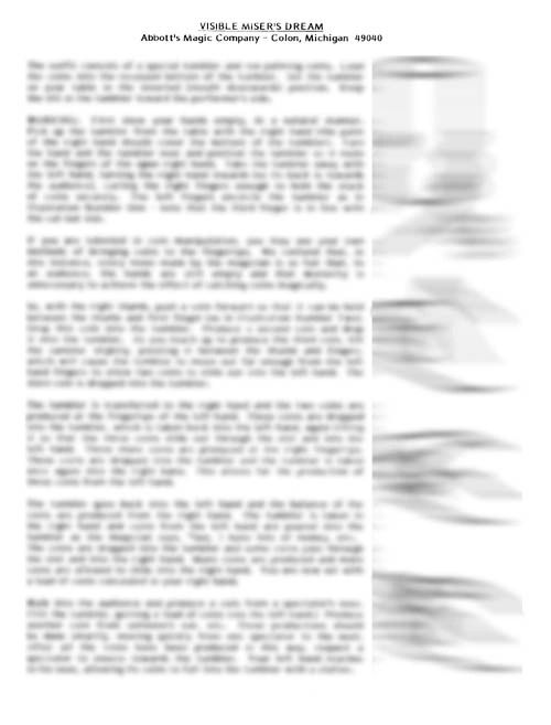 PDF Visible Misers Dream instructions