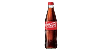 A cold, refreshing can of Coca-Cola on a white background. The iconic red and white Coca-Cola label 