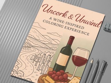 Uncork & Unwind wine-inspired coloring book for wine lover gift
