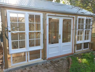 Newly installed sliding sash windows.