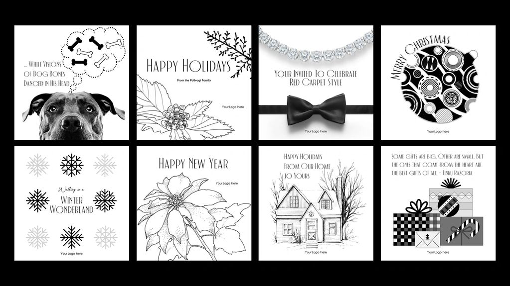 Black and White Social Media Holiday Themes
