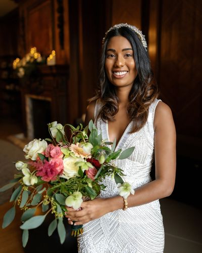 Fresh floral bridal bouquet 