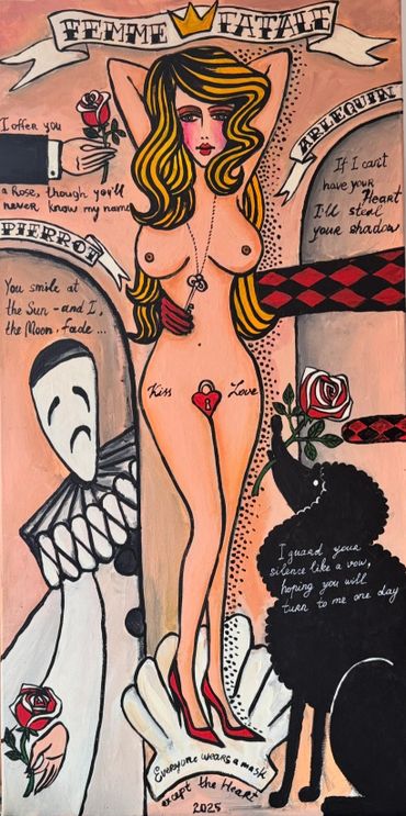 Femme fatale Marina Yukish Colombina arlequin pierrot Italian comedy art girl 