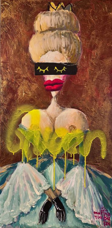 Queen Pop Art Portrait top artist conceptual art big lips big crown bdsm graffiti 