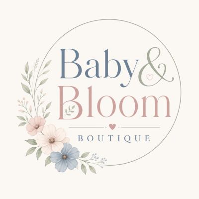 Elegant floral logo for Baby &amp; Bloom Boutique.