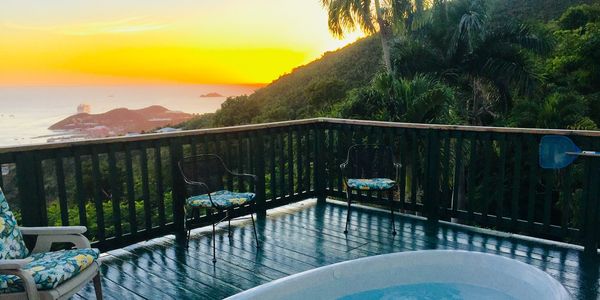 View from the inset jacuzzi on the veranda