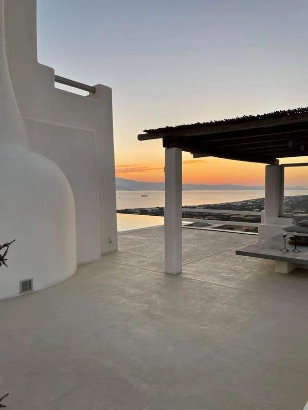 Sunset at villa in naxos