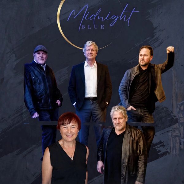 Group photo of five people with 'Midnight Blue' text.