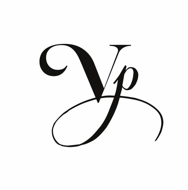 scripted "VP" which is Violet's Paradise logo
