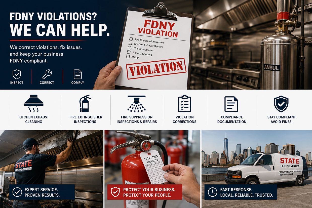 Fire prevention services for FDNY compliance and violation corrections.