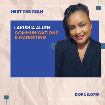 Lakishia Allen, Communications & Marketing team member, smiling confidently in a professional portrait.