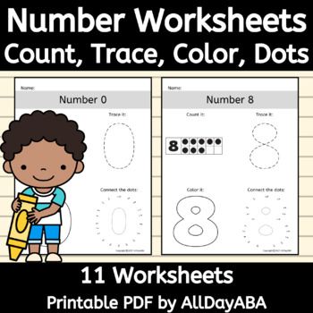 numbers 1 10 worksheets counting to 10 tracing connect the dots no prep