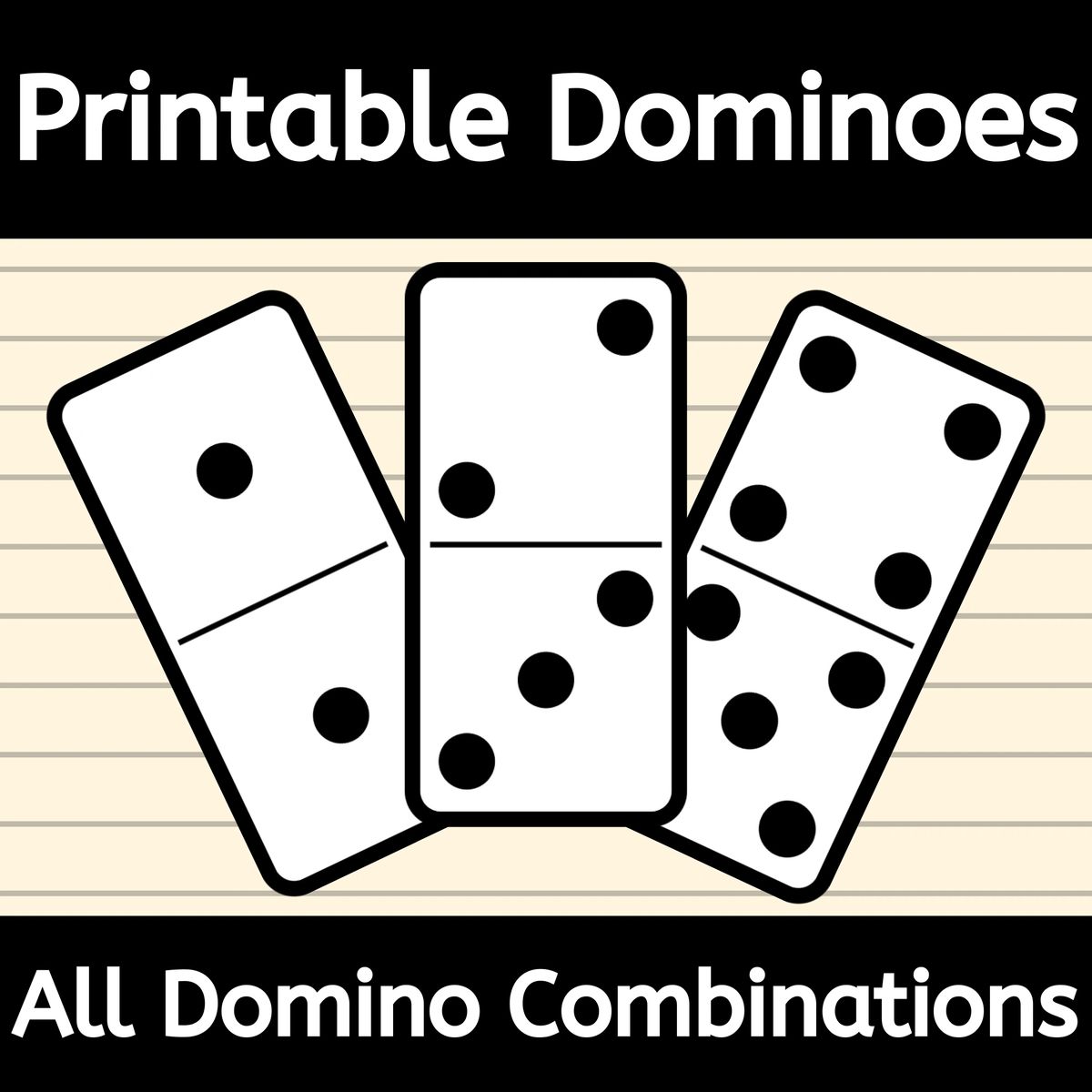 Printable Dominoes - Domino Game Pieces - by AllDayABA