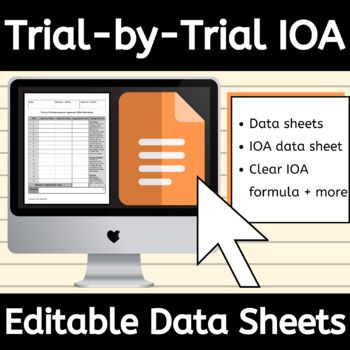 Editable Trial-by-Trial Interobserver Agreement IOA Data Sheet Google ...