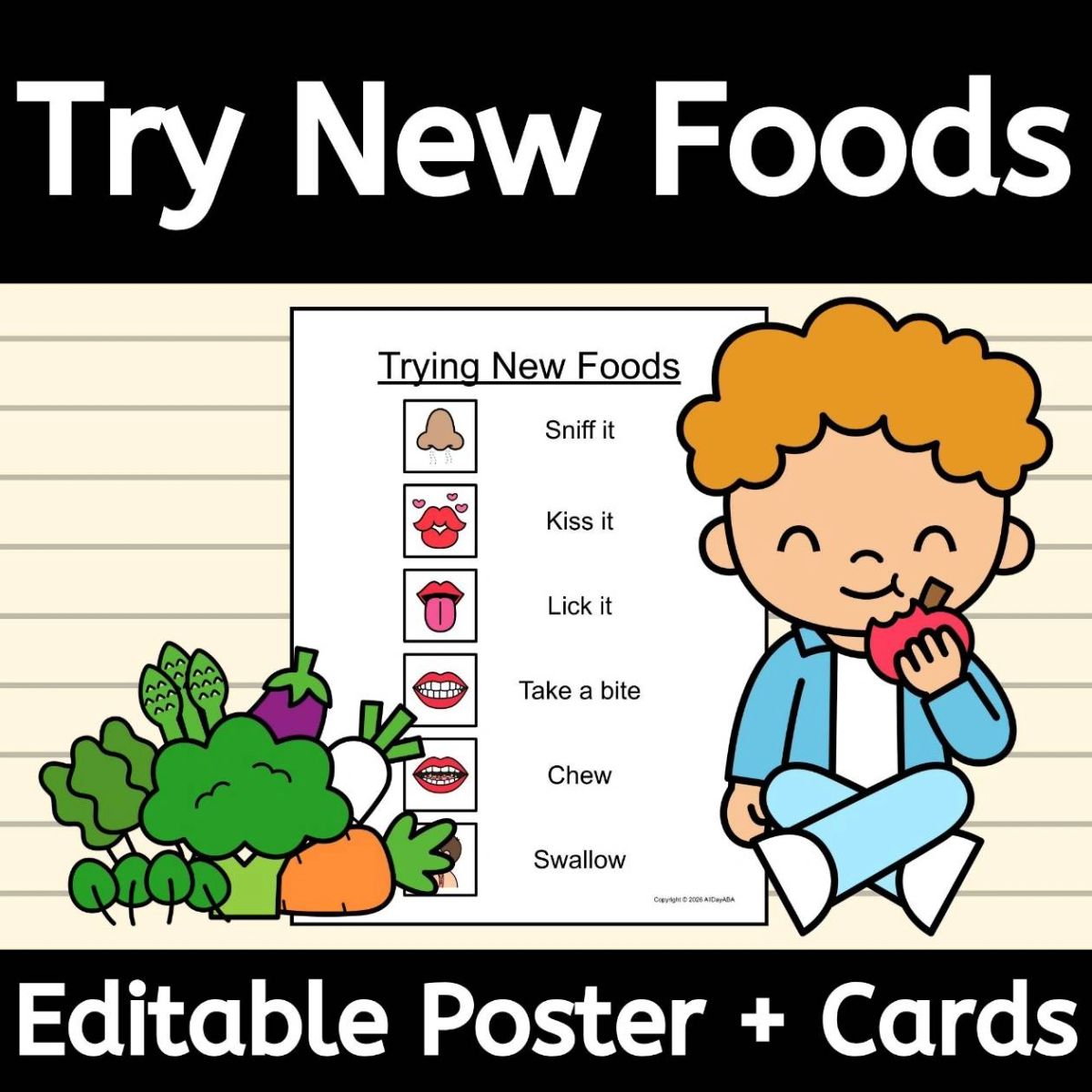 Snatch Food Visual Trying New Foods Visual Poster for Feeding Therapy and Picky Eaters ...