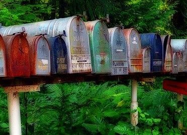 Image of mailboxes; email list subscription form