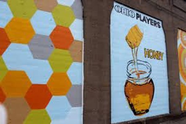 Mural of Ohio Players band from Dayton, OH. Inspirational orange colorway for Trapcapz.com designs. 