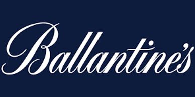 Logo of Ballantine's in elegant white script on a dark background.