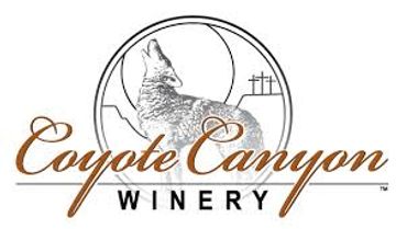 Logo of Coyote Canyon Winery featuring a howling coyote and stylized text.