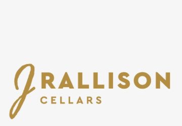 Logo of J Rallison Cellars with elegant font in gold.