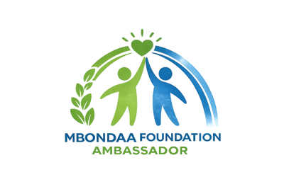 Logo of Mbondaa Foundation Ambassador with two figures and a heart.