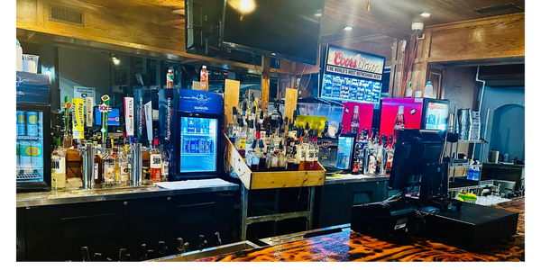 Beer and liquor options at bar