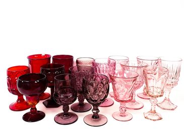 Red Goblets - Vintage Glassware Collection - Sugar Creek Event Rentals