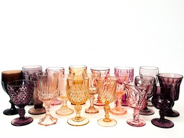 Vintage Choose Your Own Mismatched Coloured Glass Water/wine Goblets, Retro  Wine Glasses, Bohemian Wedding Glassware Decor 