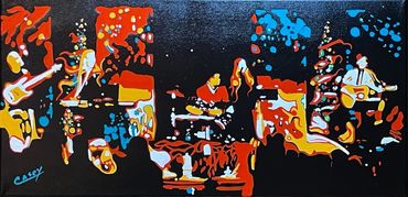 Oil painting by Memphis artist Casey Smith of the band, Prism Riot.