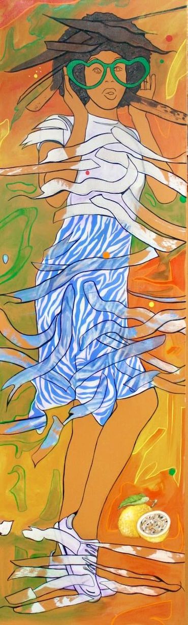 Oil painting by Memphis artist Casey Smith depicting an African wearing glasses.