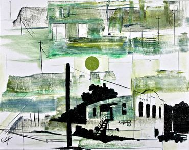 Oil painting by Memphis artist Casey Smith depicting a Hernando's Hideaway.