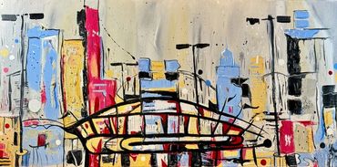 Oil painting by Memphis artist Casey Smith depicting the Mid-South Coliseum.