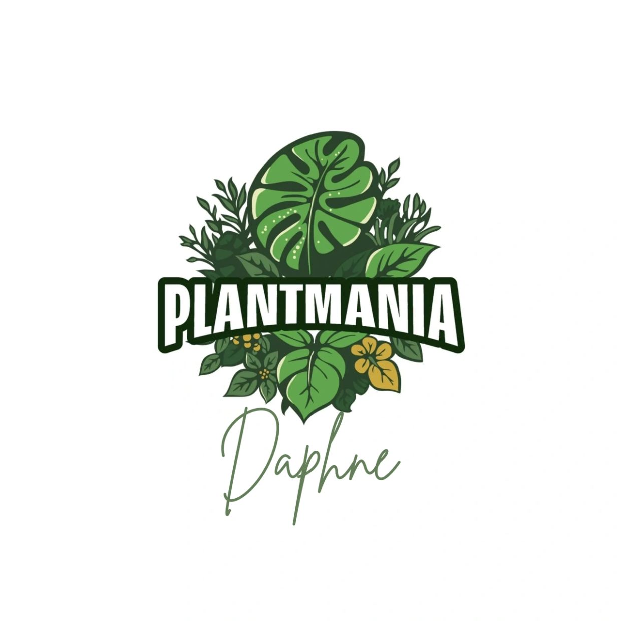 Green leafy logo with text 'Plantmania Daphne'.