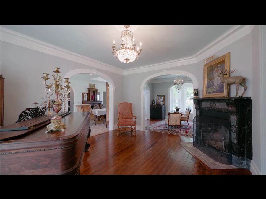 A working fireplace at the Pease Hastings House