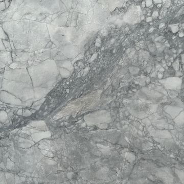 Close-up of grey marble texture with white and dark veins.