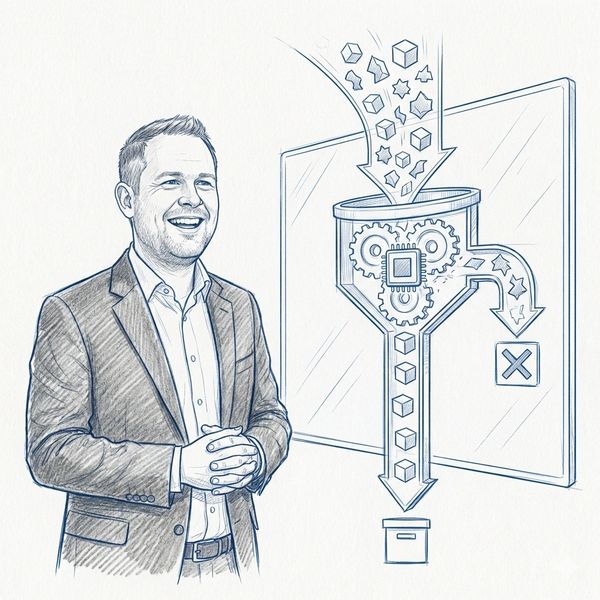 Skizze: Automatisierte Datenpipeline filtert Fehler für robuste Excel-Prozesse.