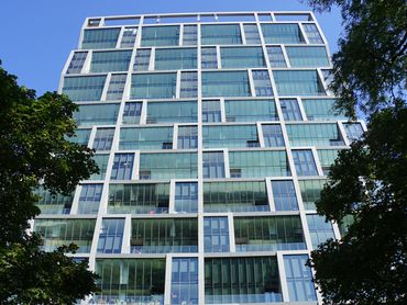 Balcony with glass railing