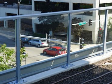 Balcony with glass railing