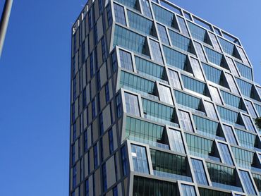 Balcony with glass railing