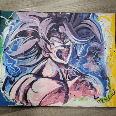 "Ultra Instinct 16" 16x24 acrylic on canvas 